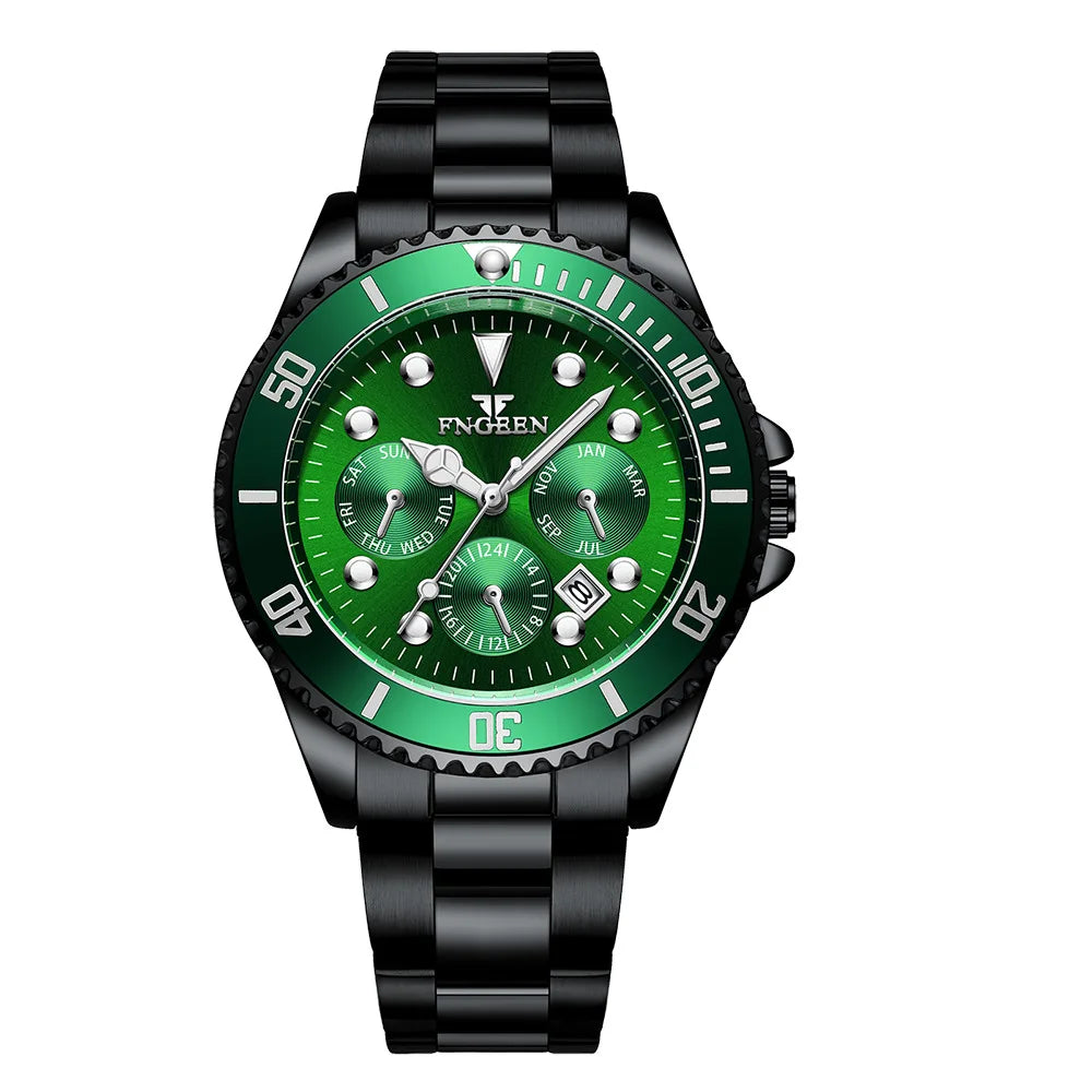 BINBOND luxury quartz watch for men: accurate, with automatic date display, luminous, water-resistant, ideal for sport, business and leisure. Sturdy and durable.