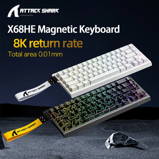 Magnetic Switch Keyboard ATTACK SHARK X68HE X68PRO HE and FREEWOLF F68 Wired F68Pro Wireless for Pro Gaming 0.01mm Rapid Trigg