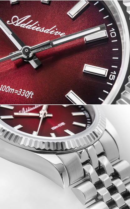 Orologio da uomo ADDIESDIVE AD2073 nuovo, vetro zaffiro, 36mm, VH31, quadrante sunburst, quarzo, impermeabile 10Bar, da immersione, luminoso