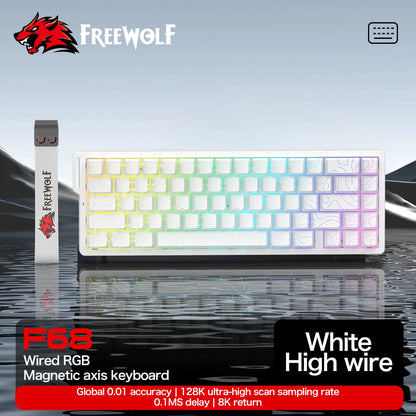 Magnetic Gaming Keyboard ATTACK SHARK X68HE X68PRO HE and FREEWOLF F68 Wired F68Pro Wireless for Pro Gaming 0.01mm Rapid Trigger