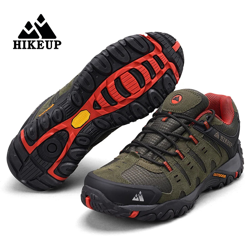 HIKEUP Herre-vandresko i ruskind, udendørssko, slidstærke herresko til trekking, vandring, jagt og taktiske sneakers
