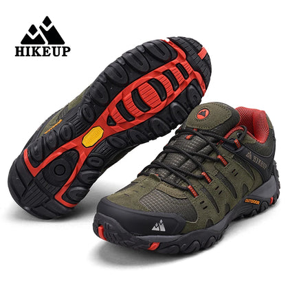 HIKEUP Herre-vandresko i ruskind, udendørssko, slidstærke herresko til trekking, vandring, jagt og taktiske sneakers