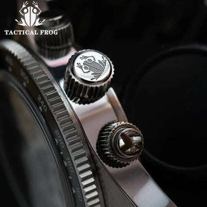 Relógio cronógrafo masculino Tactical Frog de 41mm, movimento Solar Quartz VS75, resistente à água, safira, luminosidade verde C3, relógio de pulso de quartzo