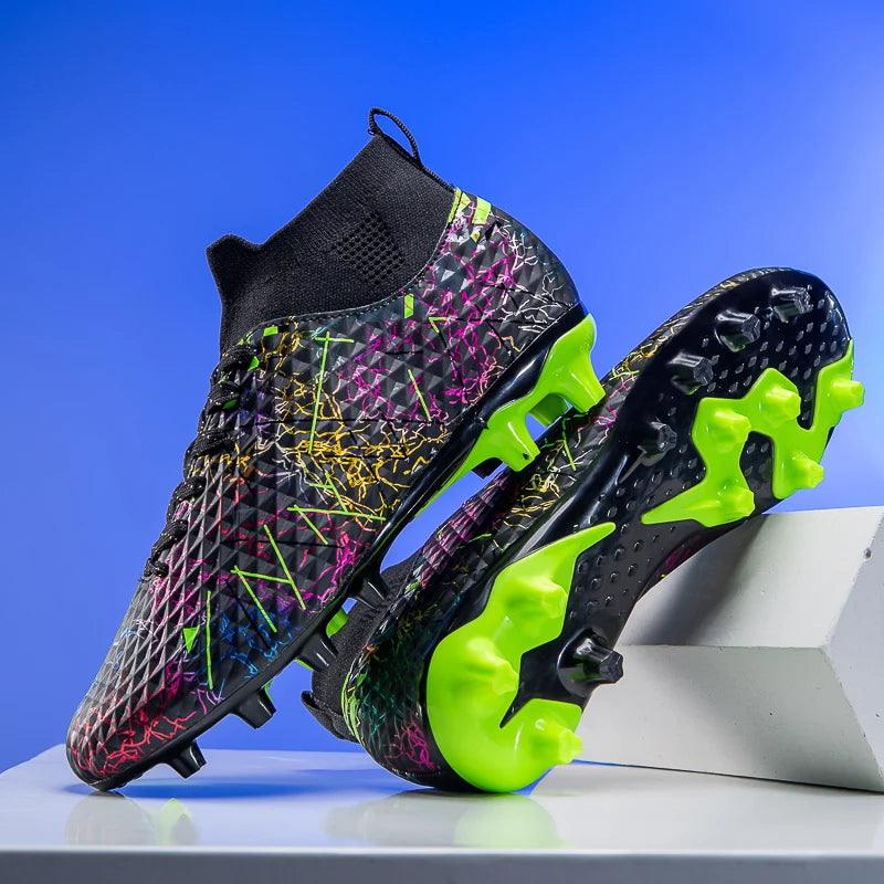 Nouvelles chaussures de football pour hommes, crampons pour terrain extérieur, baskets montantes très vendues pour intérieur, chaussures de football de haute qualité, chaussures de futsal antidérapantes