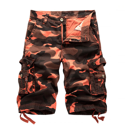 Camouflage loose work pants for men, 2025 summer military camouflage shorts for men, fashionable camouflage multi pocket work sh