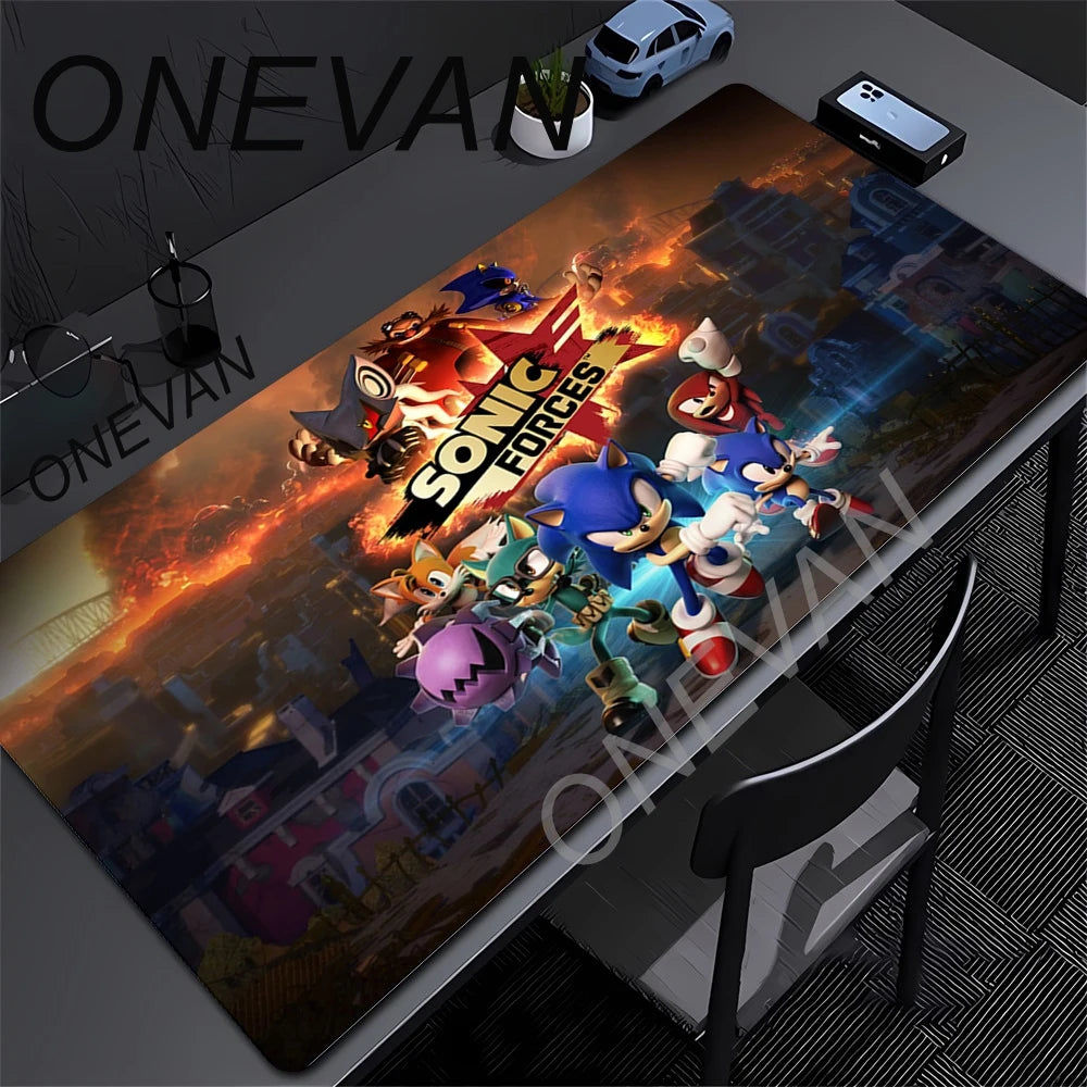 Cute Sonics The Hedgehogs Mousepad HD Printing Computer Gamers Locking Edge Non-slip Mouse Pad XXL90x40cm Keyboard PC Desk Pads