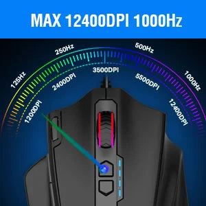 E-YOOSO X-41 Pro USB Wired Gaming Mouse RGB Backlit 12400 DPI 11Buttons Programmable Ergonomic Mice for Work Computer PC Laptop