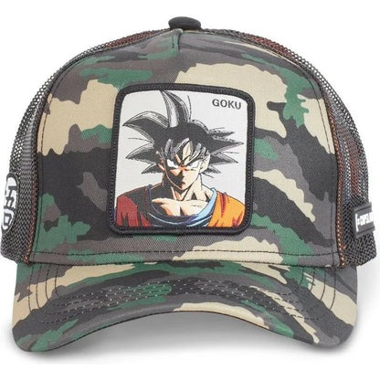 Шапка „Dragon Ball“ с образа на Сон Гоку – лятна туристическа шапка с козирка, мъжка, с бродерия, в стил хип-хоп, с козирка за слънце, регулируема, тип „тракер“, от мрежеста материя