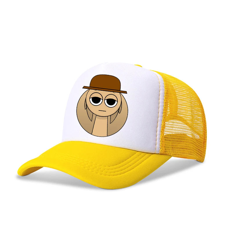 Sprunkis drenge- og pigebørn, tegneserie-baseballkasketter, hiphop-hatter til børn, åndbare mesh-hatte, søde anime-solhatte, solskærmkasketter, fødselsdagsgaver