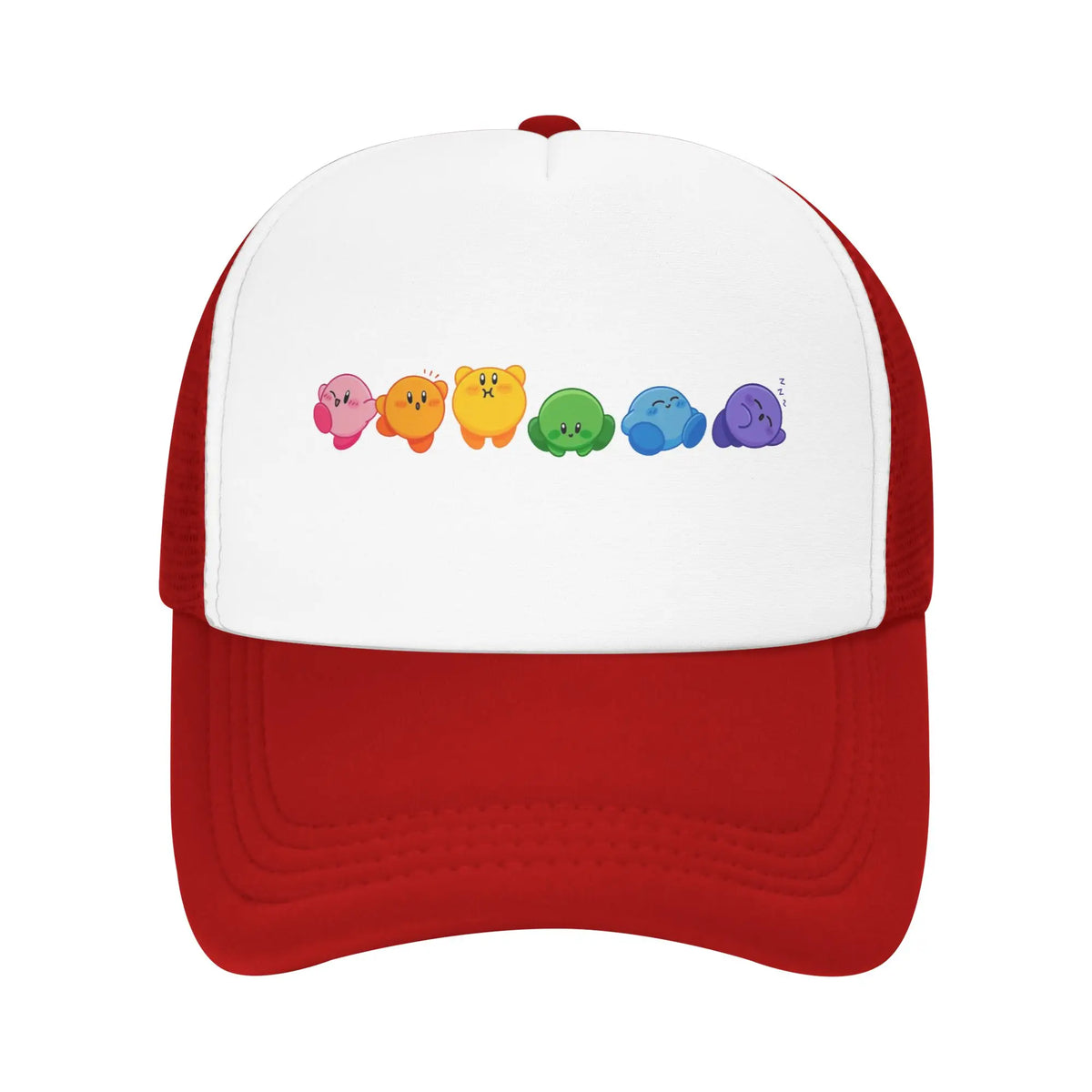 Kirbys за възрастни, шапки „Rainbow Trucker“, винтидж бейзболни шапки от мрежа, шапки със закрепваща се лента, шапки „Dad Hat“, шапки за слънце, дишащи спортни шапки, на едро, нови