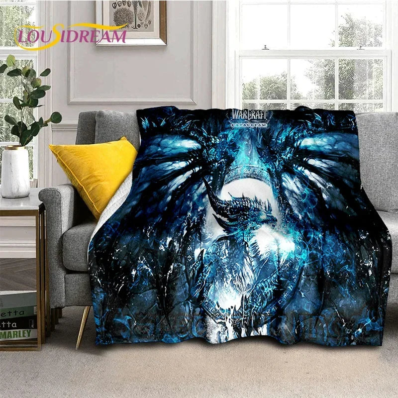 WOW, World of Warcraft  Demon Hunter, Lich King Game 3D Soft Blankets,Throw Blanket for Picnic Beds Sofa Home Bedroom Kids Gifts