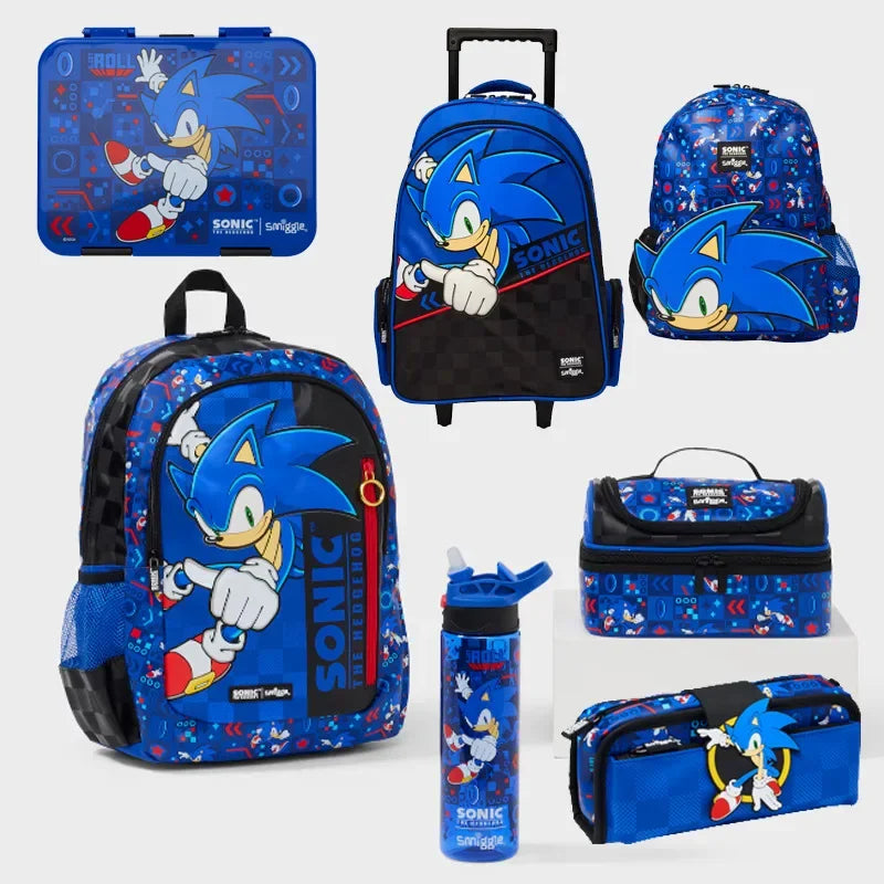NEW High-quality Original Blue Boy Sonic Children's Backpack Cartoon Stress-relief Bag Hedgehog Anime Stationery Student Gift