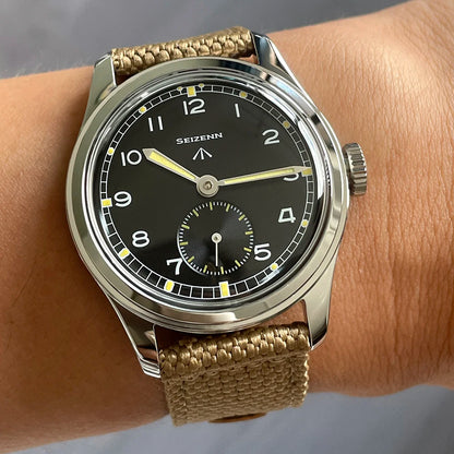Classic Retro Arrow Pilot Watch Male Mens WWII 12 Mechanical Satch Manual Hand Wind Luminous Stain Steel Merkur 38mm Case