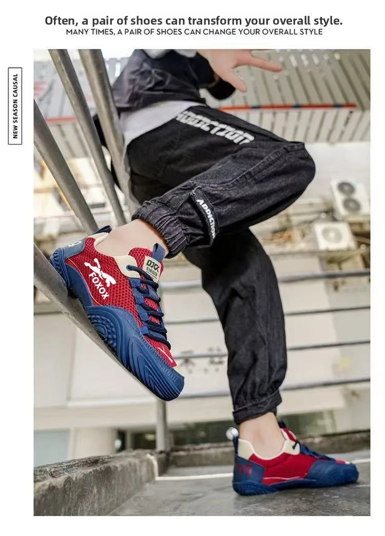 Zapatillas de running para hombre transpirables con parte superior de malla ligera, suela suave y cómoda, calzado deportivo casual de verano a la moda