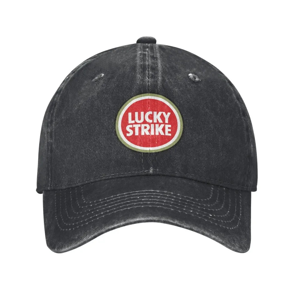 Lucky Strike Letters Troye Sivan Music Sport Retro Cowboy Washed Baseball Caps Men Denim Street Tide Hat Hiking Mens Dad Cap