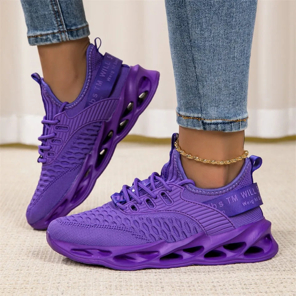 Rosa fritidssneakers för damer och herrar Blade-skor storlek 46 Lätta, andningsbara löparskor för herrar Sportiga sneakers i mesh