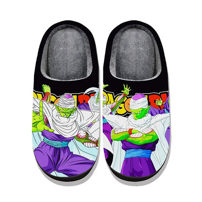 Anime Dragon Ball Plush Slippers Goku Vegeta Winter Fuzzy Warm Cotton Shoes Cute Cosplay Men Home Indoor Non-Slip Slipper Gifts