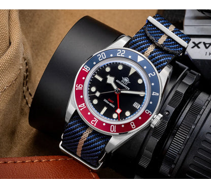 ADDIESDIVE GMT Quartz Watches Bubble Mirror Glass AD2044 Men's Sport Diver Watch 20Bar Waterproof Super Luminous Man WristWatch
