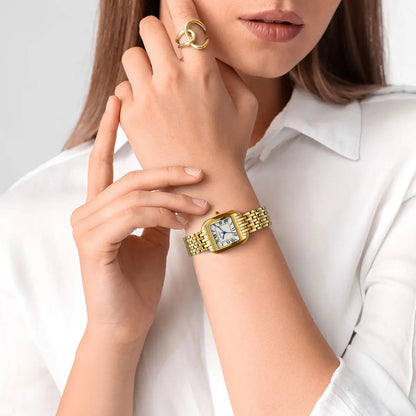 BERNY Gold Watch for Women Luxury Brand Square Ladies Quartz Watches New In Top Quality Fashion Elegant Business S/S Wristwatch