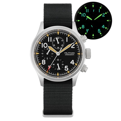 MILITADO Chronograph 39mm Watch BGW-9 Luminous Retro Military 100m Waterproof VK61 Quartz Movement Steel Vintage Men Wristwatch