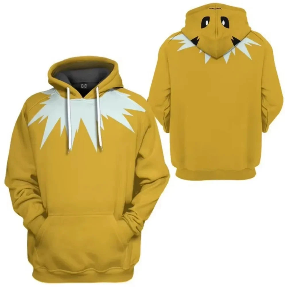 New Pokémon Pikachu Children Printed Top cosplay Hooded Fashion Trendy Casual Long-sleeved Pullover Sweatshirt Birthday Gift