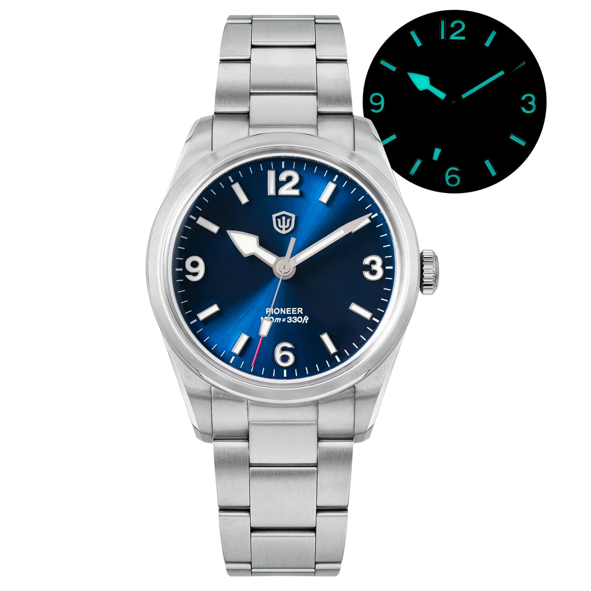 Montre à quartz pour homme Watchdives WD1960S V2, style vintage, cadran crème, 36 mm, mouvement VH31 à trotteuse fluide, verre saphir bombé, étanche 10 ATM, aiguilles luminescentes, boîtier en acier inoxydable