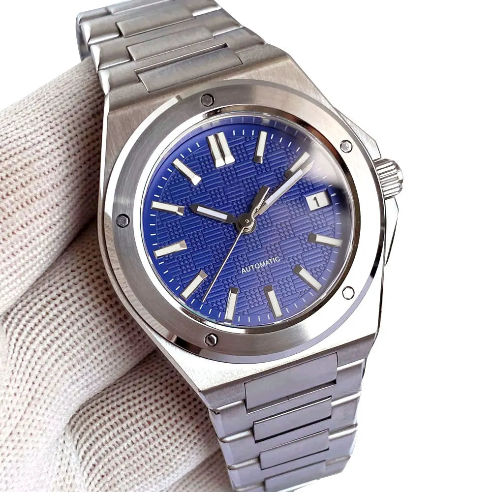Relógio Mecânico Masculino Tandorio New Black Luxury Business Engineer Style com Vidro de Safira, 100m à Prova de Água, NH35A Automático