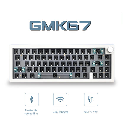 Kit tastiera meccanica personalizzata GMK67 65% Gasket Bluetooth 2.4G wireless hot-swappable con retroilluminazione RGB