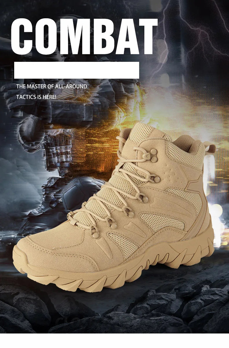 Stivali tattici da combattimento migliorati da uomo per outdoor e campeggio, antiusura, a risposta rapida, scarpe da trekking, pesca e caccia, sneakers da uomo