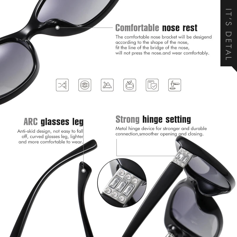 New Luxury Brand Diamond Gradient lens Sunglasses Women Polarized Glasses Driving Anti-glare Sun Glasses oculos de sol feminino