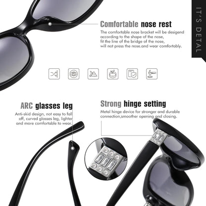 New Luxury Brand Diamond Gradient lens Sunglasses Women Polarized Glasses Driving Anti-glare Sun Glasses oculos de sol feminino