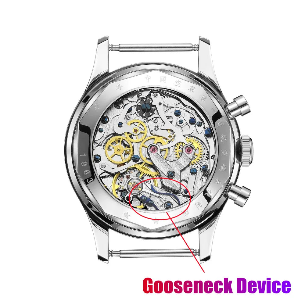 SEAKOSS 1963 Chronograph 42mm 40mm 38mm Sapphire Original Seagull ST1901 Movement With Gooseneck Pilot Men's Mechanical Watches