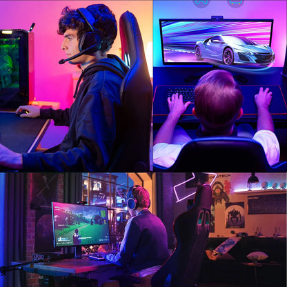 Gaming chair, office chair, desk chair, heavy-duty chair. Ergonomically designed with a cushioned seat and adjustable backrest.