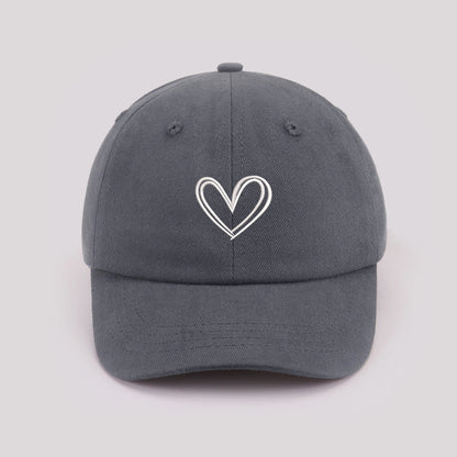Cartoon heart-shaped Baby Baseball Cap Cute Solid Color Toddler Sun Hat with Ears Summer Adjustable Kids Boy Girl Peaked Cap ﻿
