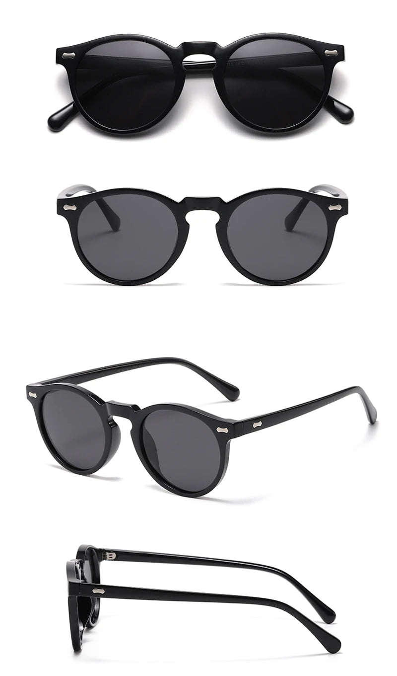 Peekaboo polarized sunglasses for men korean fashion driving round sun glasses for women uv400 green brown summer accessories