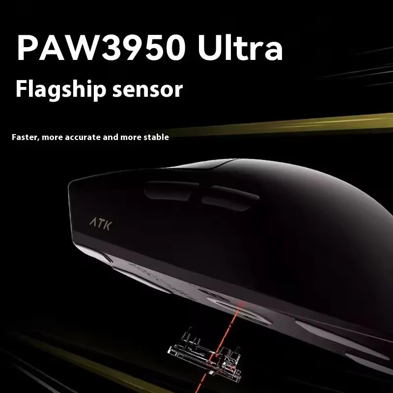 Mouse wireless Bluetooth ATK X1 Series Paw3950/Ultra 8k ultraleggero 49g, mouse a tre modalità per gamer FPS, regalo personalizzato