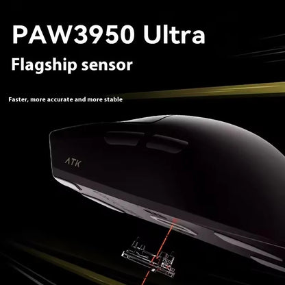 Mouse wireless Bluetooth ATK X1 Series Paw3950/Ultra 8k ultraleggero 49g, mouse a tre modalità per gamer FPS, regalo personalizzato