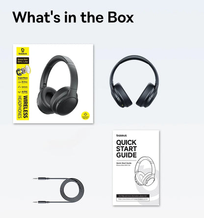 Baseus kabellose Bluetooth 5.3 Over-Ear-Kopfhörer – HiFi-40mm-Treiber, faltbares Headset mit 70H Wiedergabezeit und Spatial Audio