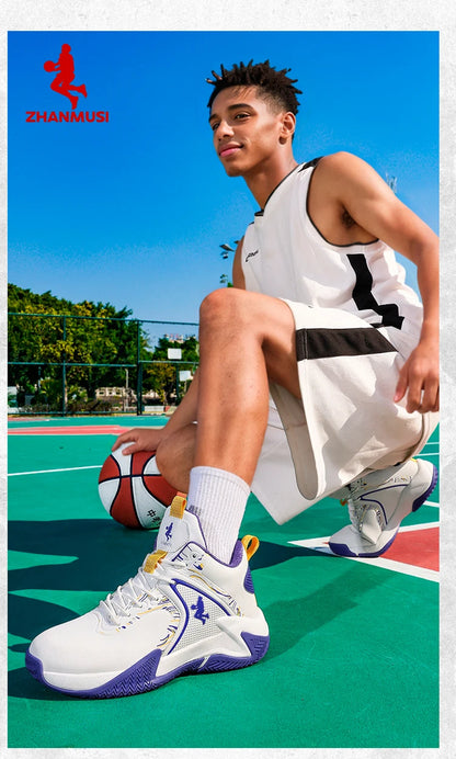 Chaussures de basket-ball pour hommes, respirantes, avec amorti, antidérapantes, résistantes à l'usure, chaussures de course, chaussures de sport pour la salle de sport, baskets de basket-ball pour hommes.
