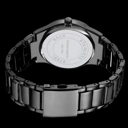Hannah Martin men’s watch, stainless steel case, quartz movement, 41 mm dial, business style, with calendar display (imitation)
