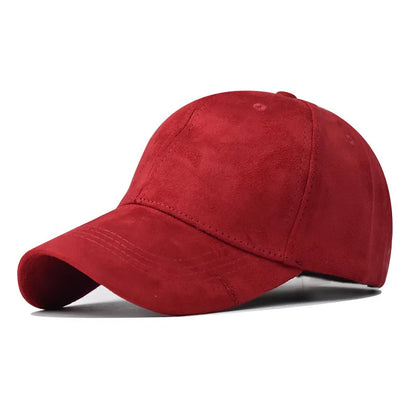 Casquette de baseball en daim en gros, automne-hiver, pour hommes et femmes, casquette unie d'hiver, style urbain, unisexe, ajustable, décontractée, unie, Gorra Caps