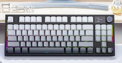 ATTACK SHARK K86 Mechanical Keyboard with Metal Knob, TFT Smart Color Screen, 87-key Layout, RGB Lighting, and Three-mode Connection