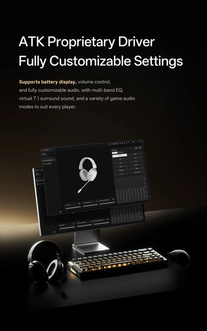 ATK Neptune N9 Wireless Gaming Headset – Low Latency eSports Headphones with Noise Cancelling Mic, Bluetooth 5.3, 4 Modes Dual Connection Gaming Headset