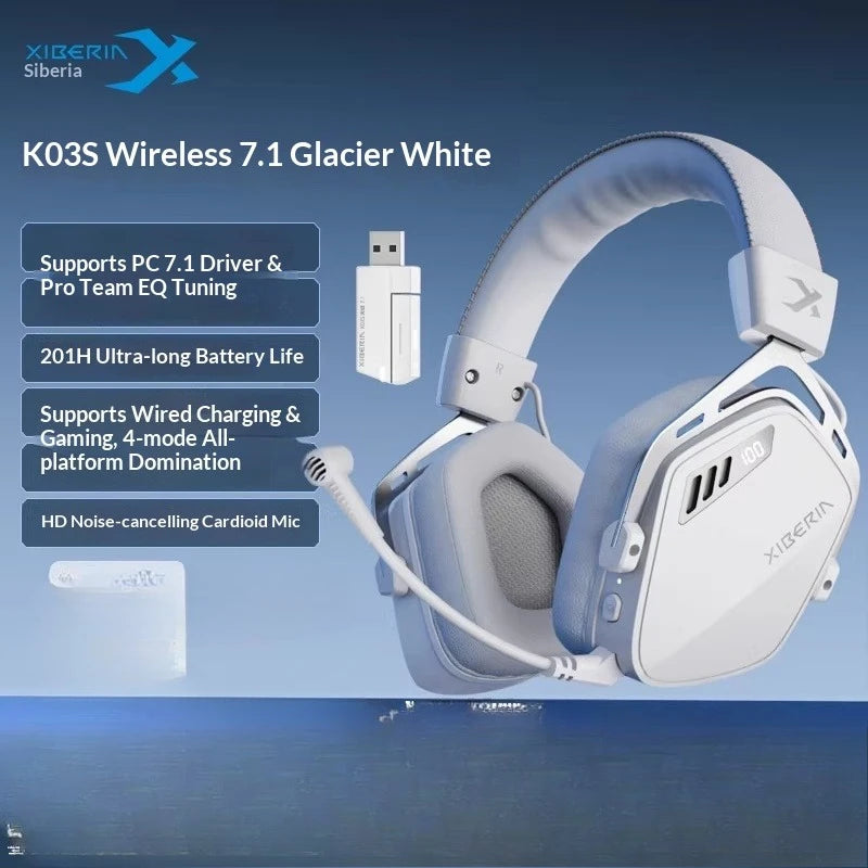 Casque sans fil XIBERIA K03S, trois modes, puce ATS3031, réduction de bruit AI, écouteurs de jeu, léger, longue durée de vie de la batterie