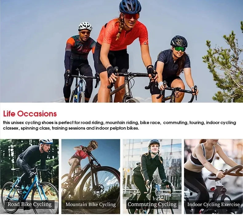 Men Cycling Shoes Road Bikes Women Racing Competition Self-Locking Speed Cycling Sports Shoes Women Spd Cleats Cycling Shoes