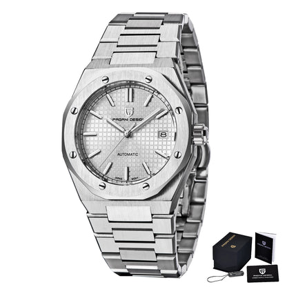 PAGANI DESIGN 8215 Men's Automatic Mechanical Watch 40MM Sapphire Stainless Steel Waterproof 10Bar Luminous C3 Reloj Hombre