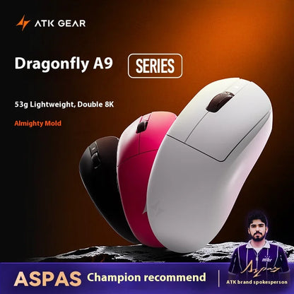 Mouse Gaming Wireless ATK A9 Plus A9/A9 SE/A9 Pro Tri-Mode 8K, Leggero, A9 Ultimate per E-sport e PC, Regalo Personalizzato