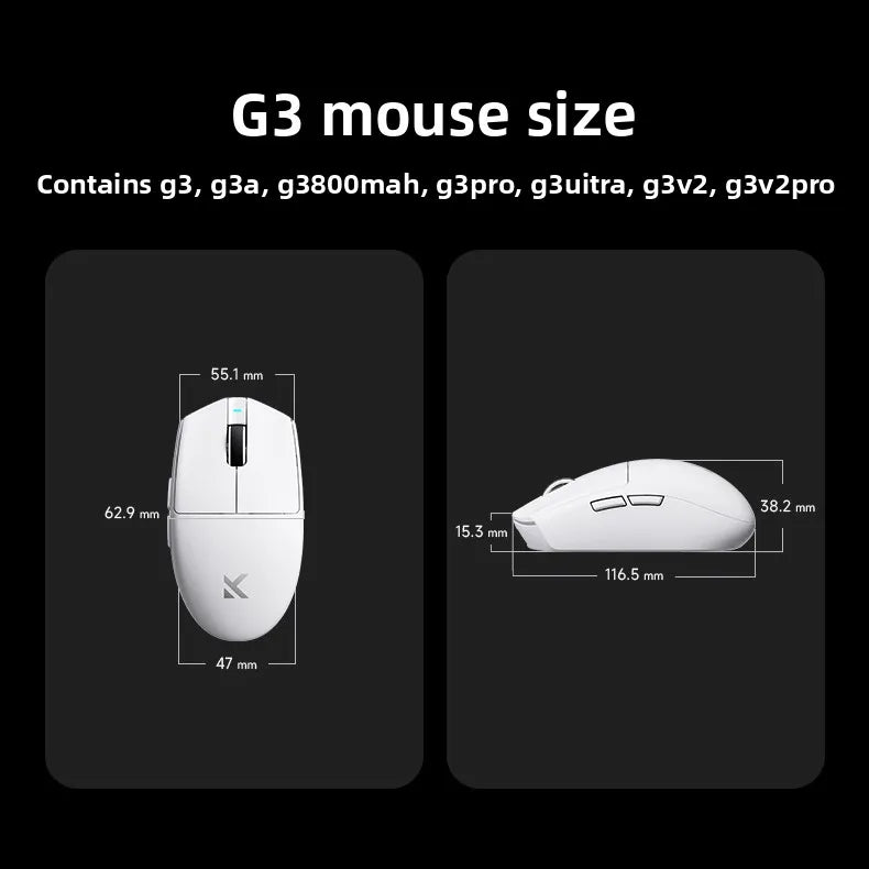Mouse wireless MCHOSE G3 V2 PRO Bluetooth Tri Mode ergonomico e leggero per laptop, ufficio e gaming, accessori per computer