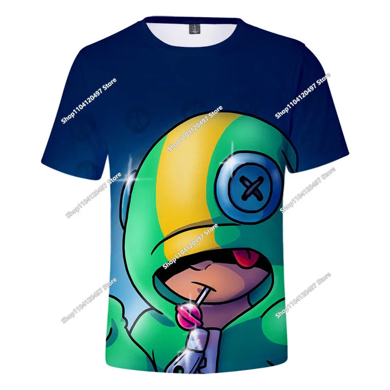 Newest 2026 Brawl Stars 3D Print Tops Cartoon Children Short Sleeve T-shirt Summer Popluar Men Funny Tees