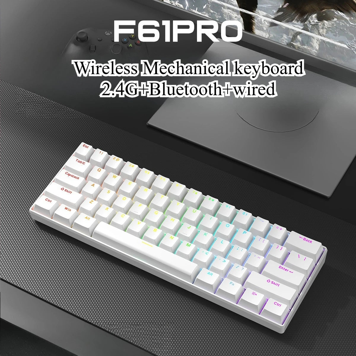 Keyboard Bluetooth Wireless Mechanical keyboards rgb Gamer teclado para tablet mecanico 60% ipad Backlit Mini usb key board